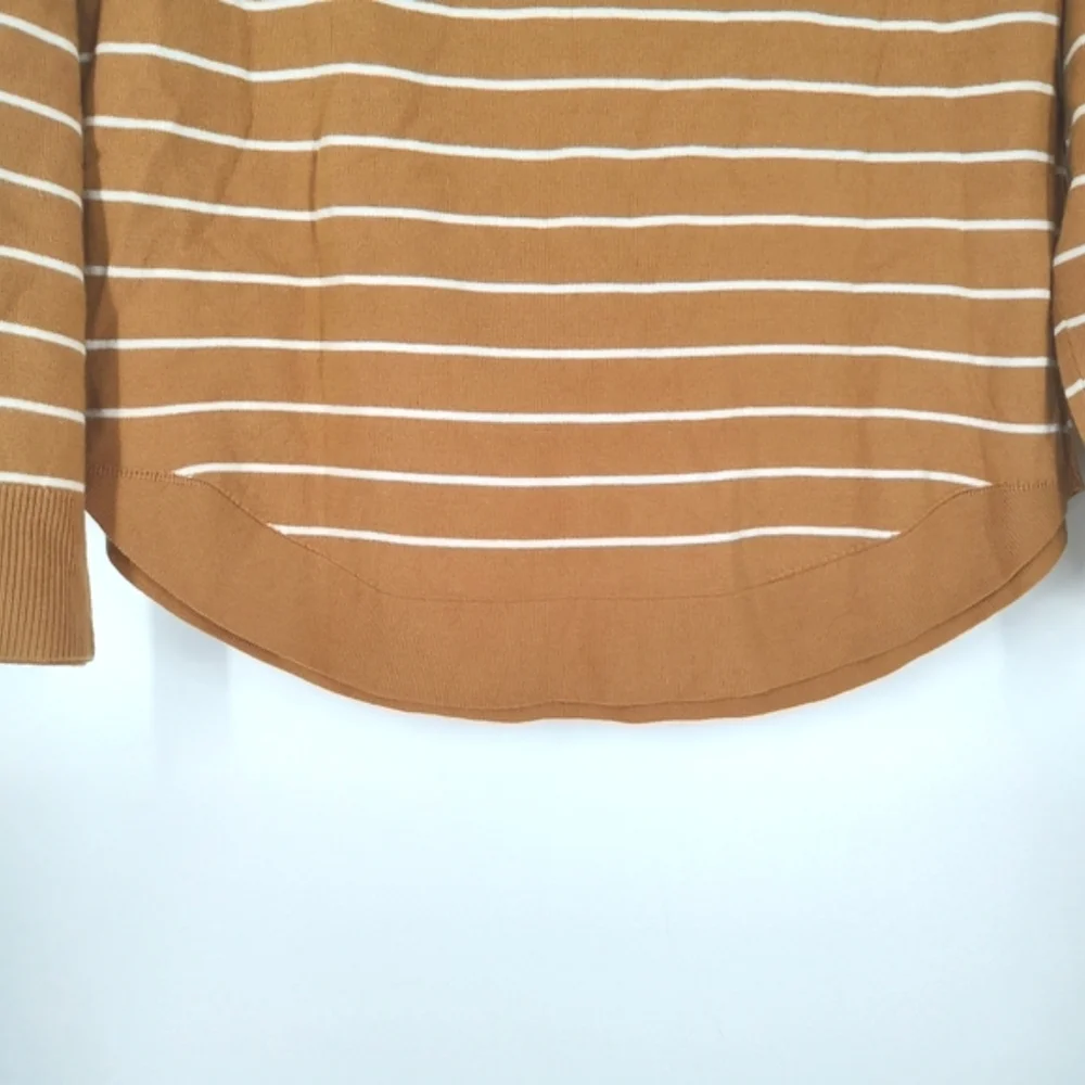 Pink Clover Women's Long Sleeve Brown White Striped Pullover Size MP